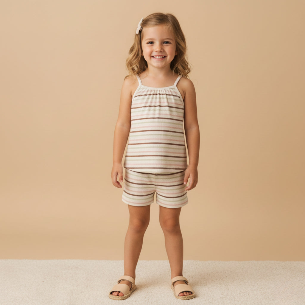 Organic Tank Top & Shorts Set (Terra Stripes)