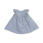 Corduroy Scoop Yoke with Ruffle Dress + Bloomer (Quarry)