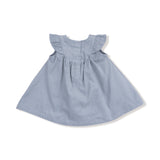 Corduroy Scoop Yoke with Ruffle Dress + Bloomer (Quarry)