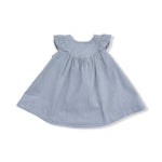 Corduroy Scoop Yoke with Ruffle Dress + Bloomer (Quarry)
