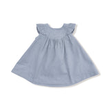 Corduroy Scoop Yoke with Ruffle Dress + Bloomer (Quarry)
