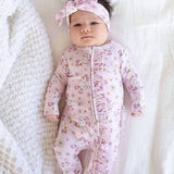 Ruffle Zipper Footie (Silly Goose)