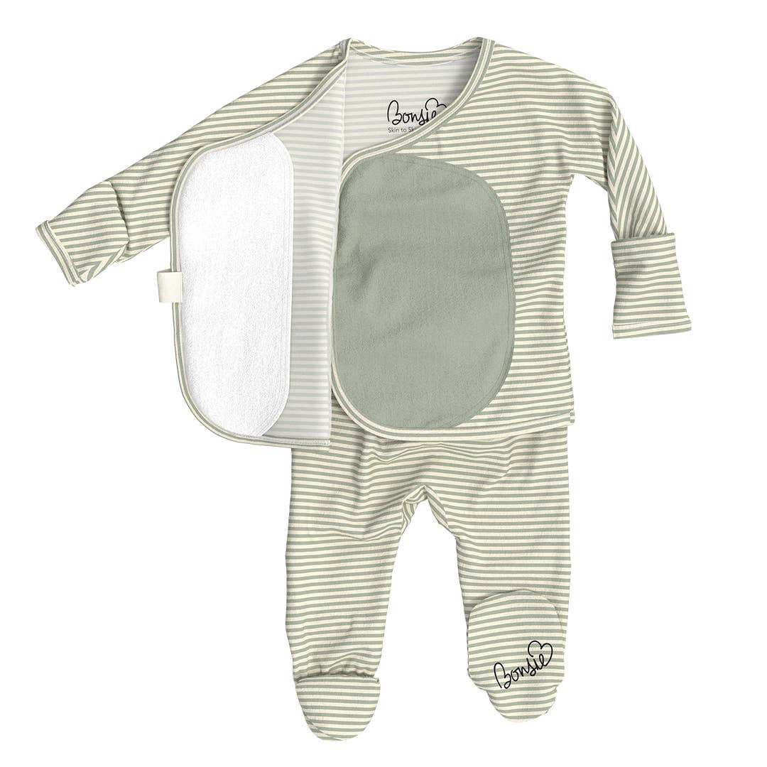 Footie & Wrap Top Baby Set (Mint Twist)