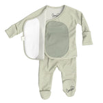 Footie & Wrap Top Baby Set (Mint Twist)