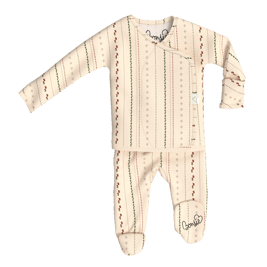 Footie & Wrap Top Baby Set (Mistletoe)