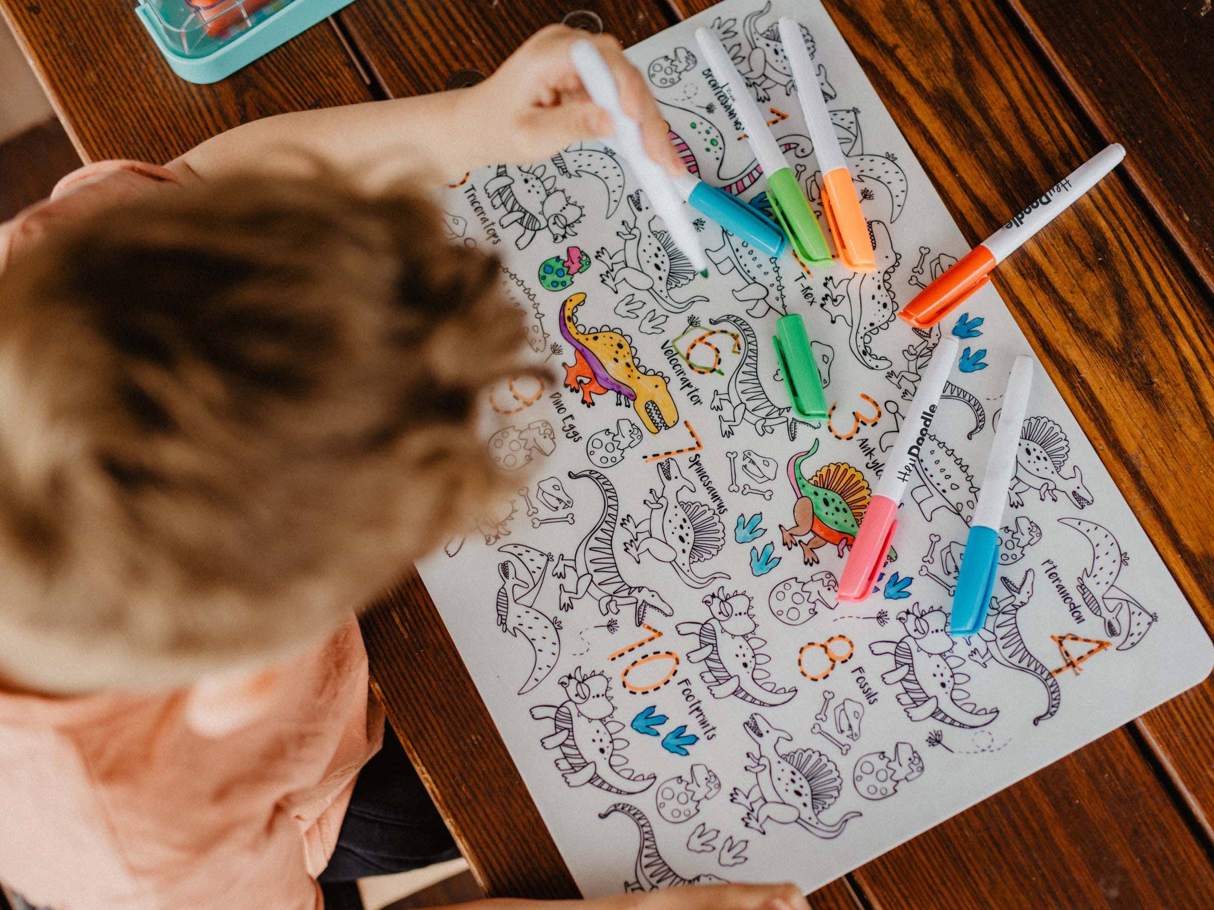 DinoRoar Reusable Color-In Activity Mat