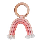Organic Cotton Rainbow Teether (Pink)