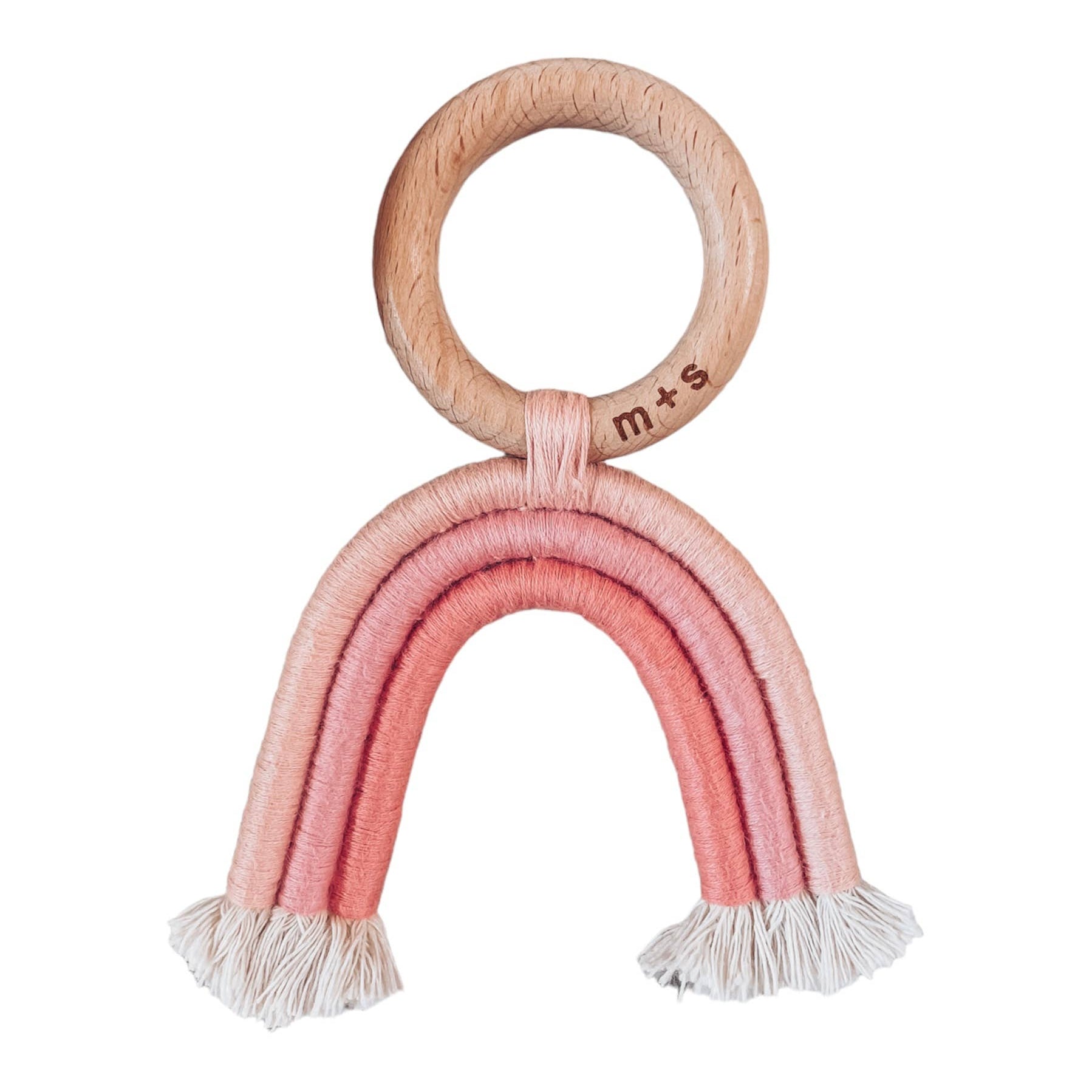 Organic Cotton Rainbow Teether (Pink)