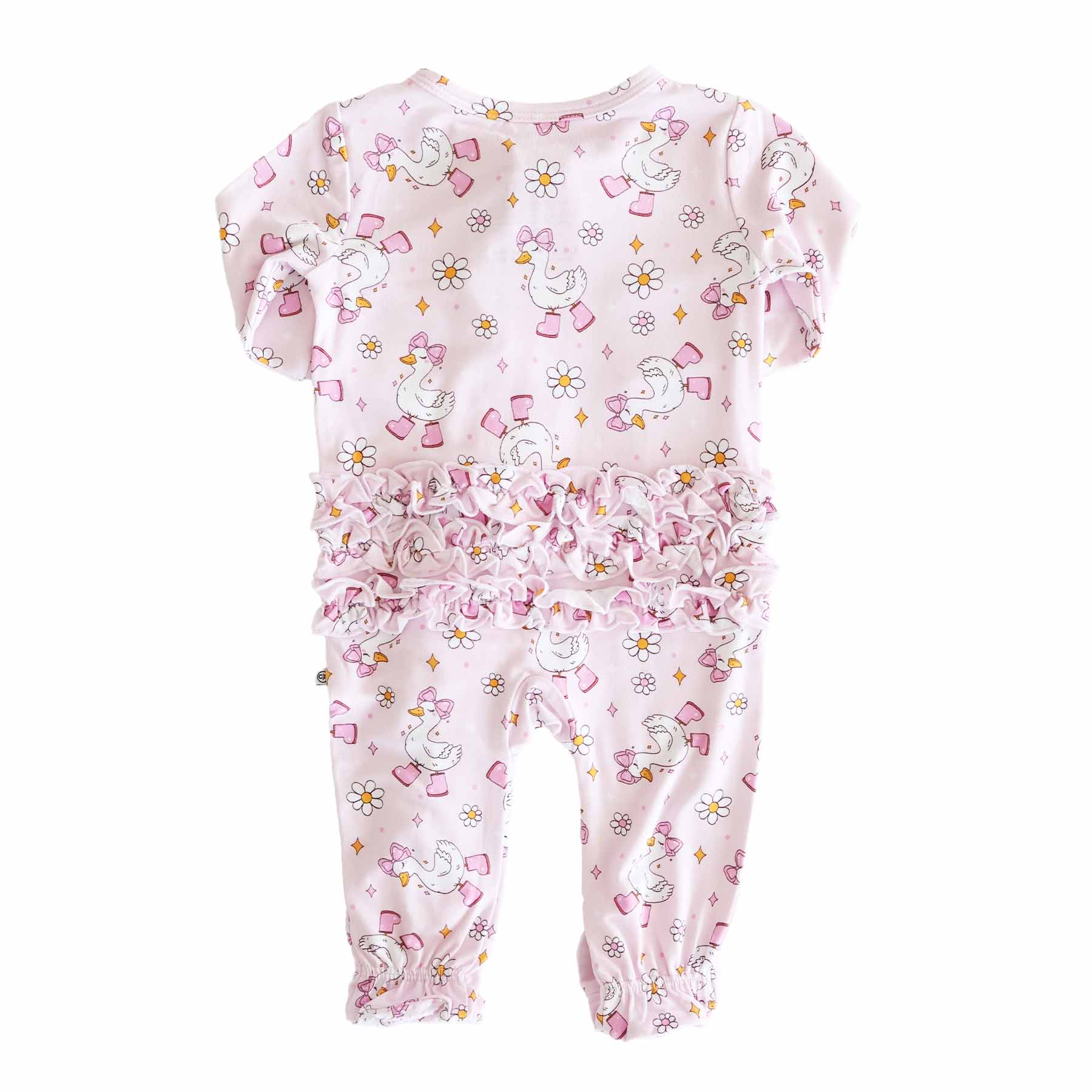 Ruffle Zipper Footie (Silly Goose)