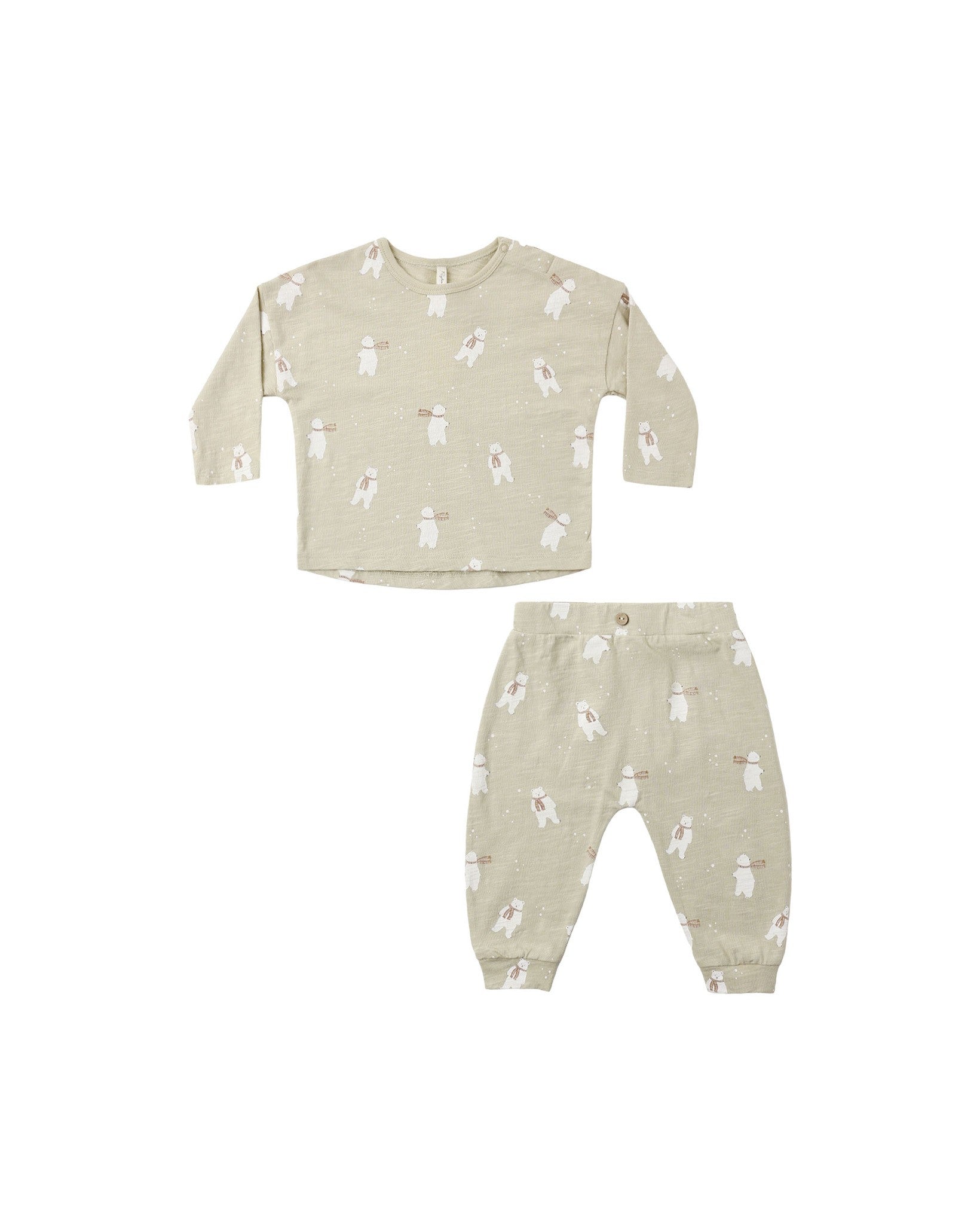 Long Sleeve Tee + Pant Set Polar Bears