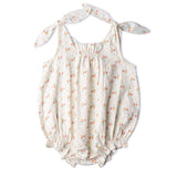 Organic Tie Shoulder Bubble Romper (Spring Weave)