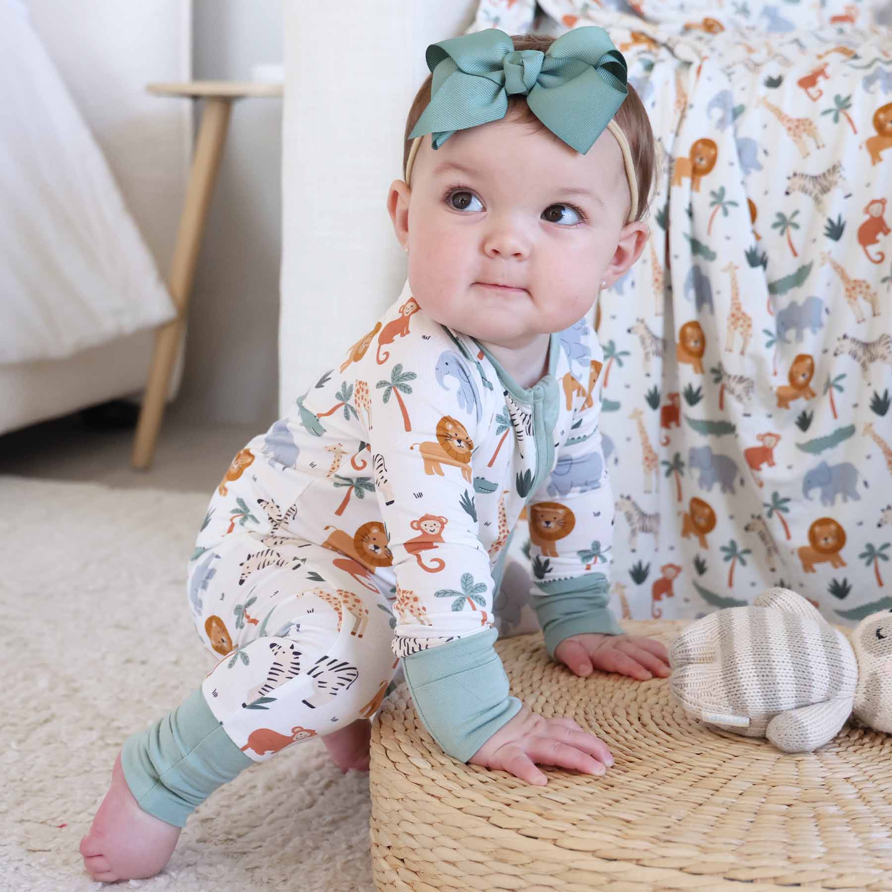 Convertible Zip Romper (Safari Snuggles)