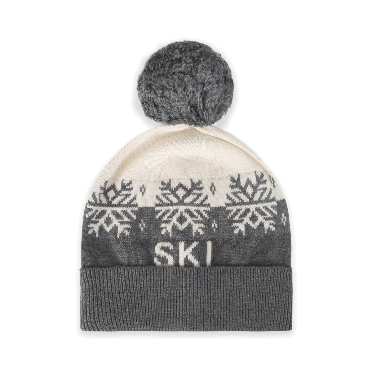 Ski Day Knit Beanie Hat (Charcoal)