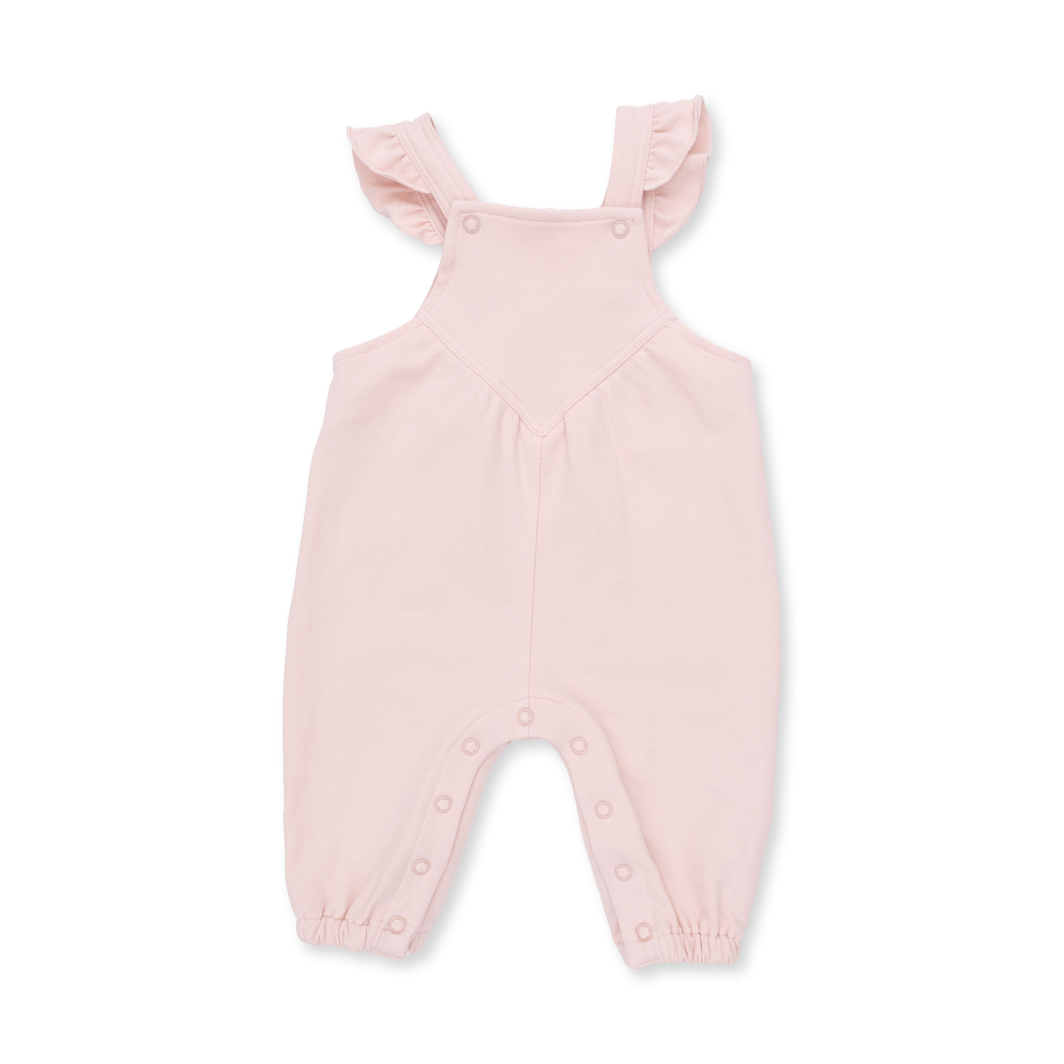 Ruffle V-Overalls (Solid Veiled Pink)