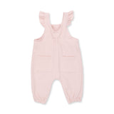 Ruffle V-Overalls (Solid Veiled Pink)