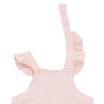 Ruffle V-Overalls (Solid Veiled Pink)