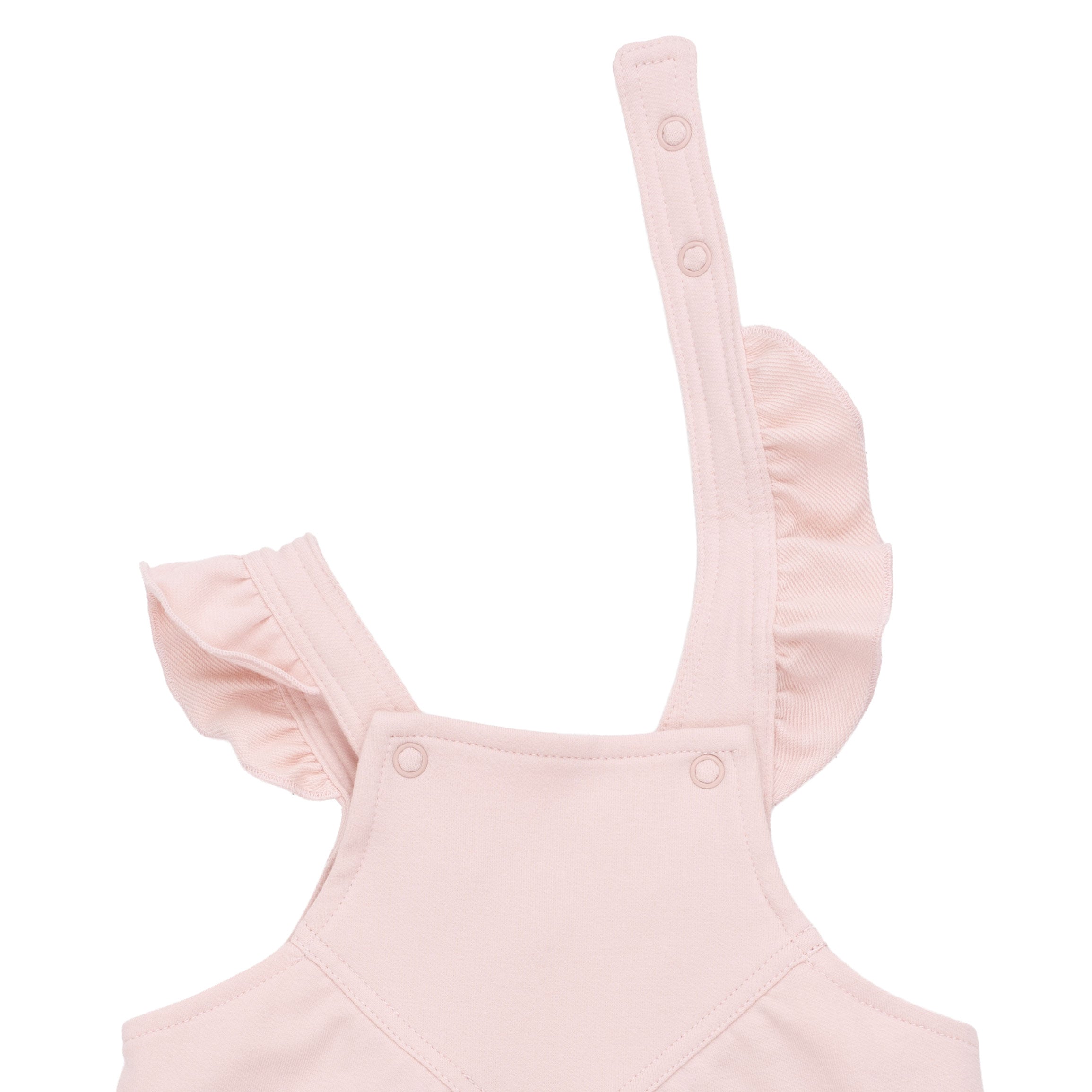 Ruffle V-Overalls (Solid Veiled Pink)