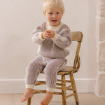 Relaxed Knit Sweater (Black Cherry Stripe)