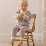 Relaxed Knit Sweater (Black Cherry Stripe)