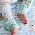 Convertible Zip Romper (Poolside Pups Blue)