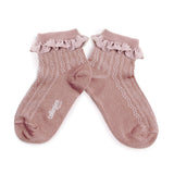 Lightweight Pointelle Ankle Socks (Dusty Rose)