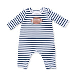 Long Sleeve Snap Shoulder Romper (Football Navy)