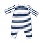 Long Sleeve Snap Shoulder Romper (Football Navy)