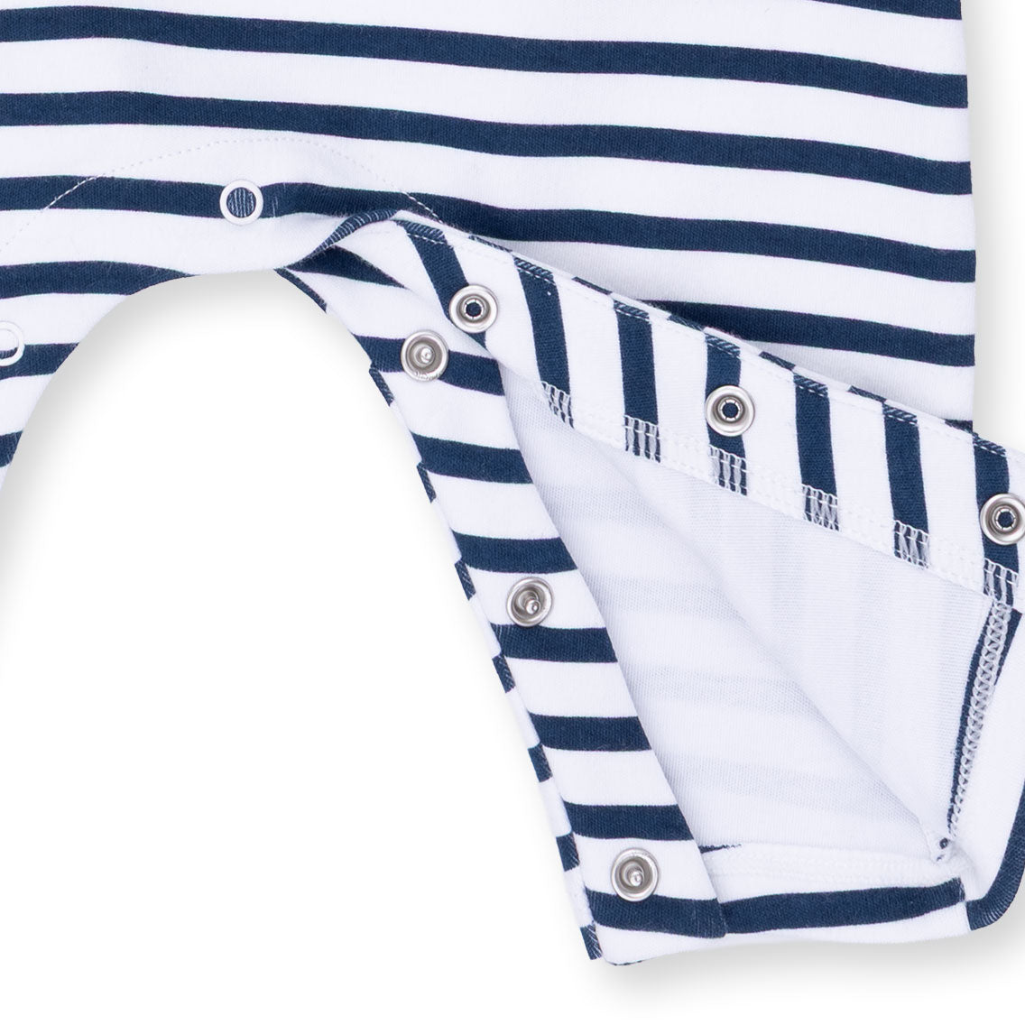 Long Sleeve Snap Shoulder Romper (Football Navy)