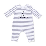 Long Sleeve Snap Shoulder Romper (Hockey)
