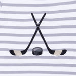 Long Sleeve Snap Shoulder Romper (Hockey)