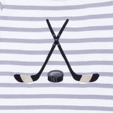 Long Sleeve Snap Shoulder Romper (Hockey)