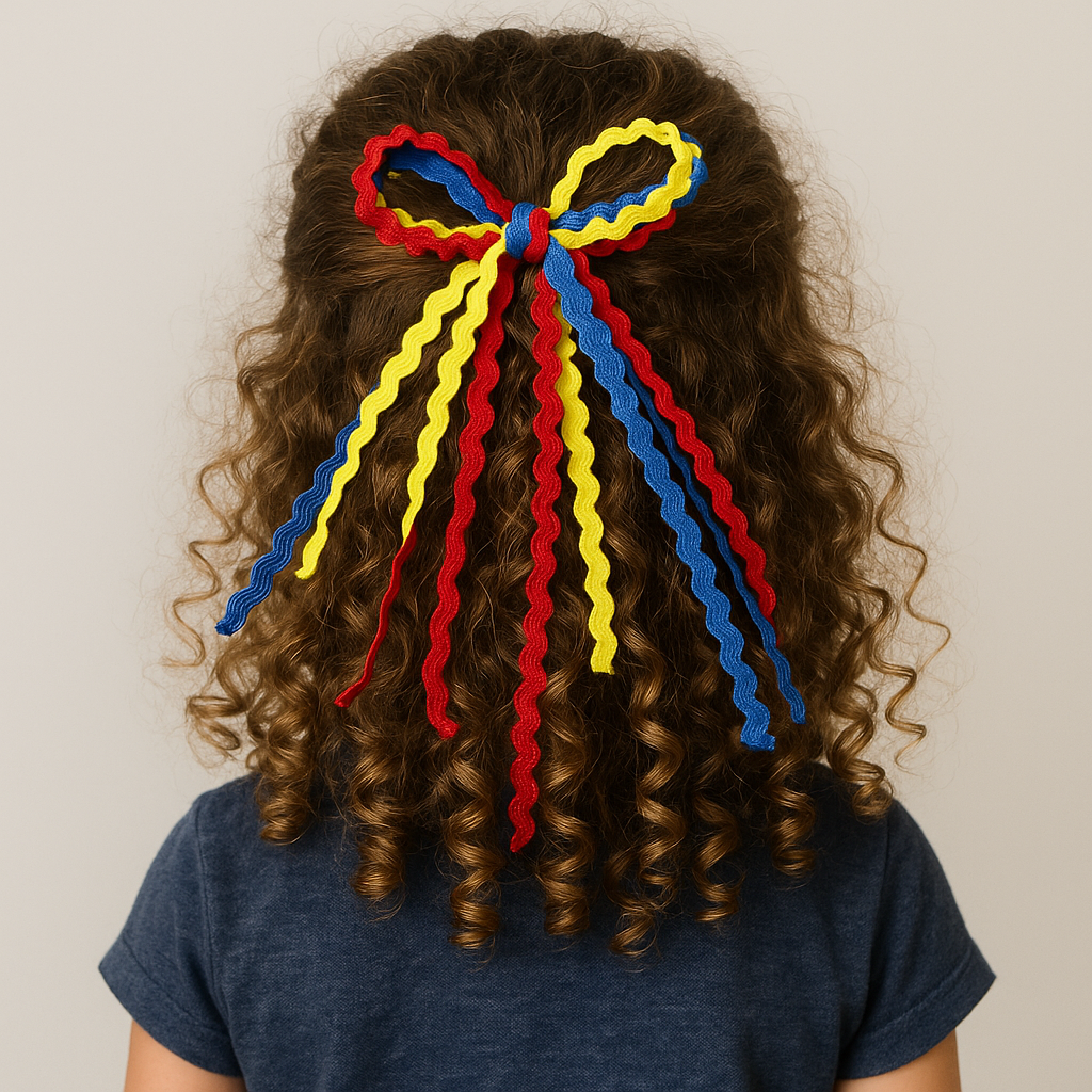 Textured Hair Bow (Primary Palette)
