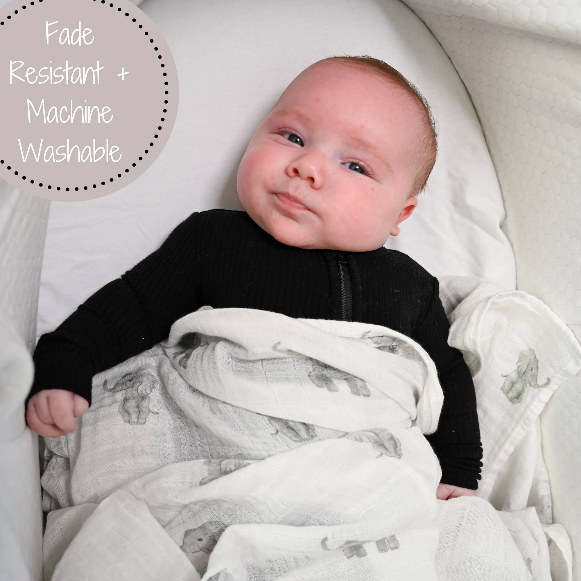 Muslin Swaddle Blanket (Elephant)
