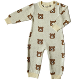 Little Bear Jacquard Jumpsuit (Cream)
