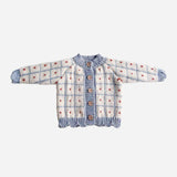 Windowpane Heart Cardigan (Baby Blue)