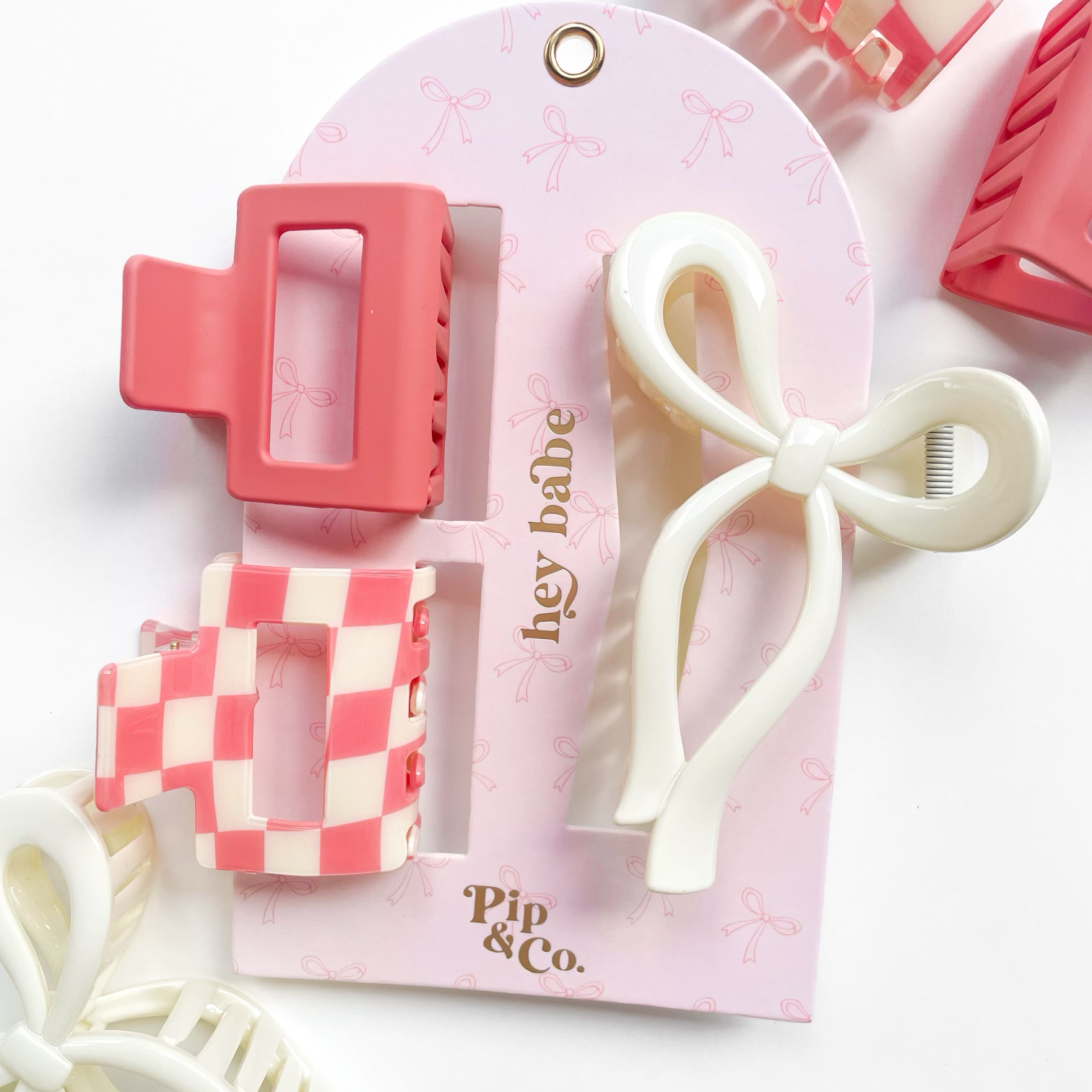 Claw Hair Clip Set (Pink)
