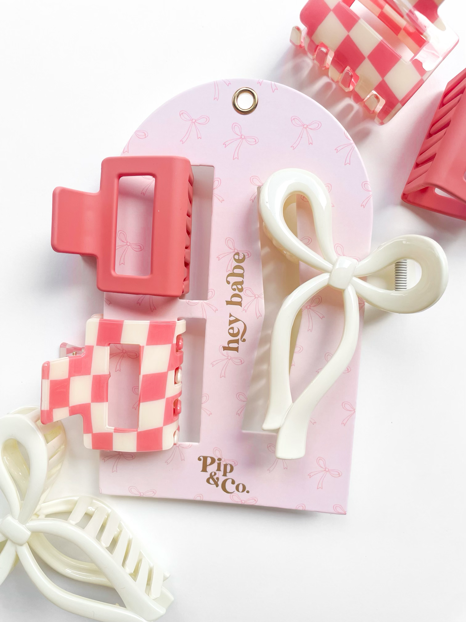 Claw Hair Clip Set (Pink)