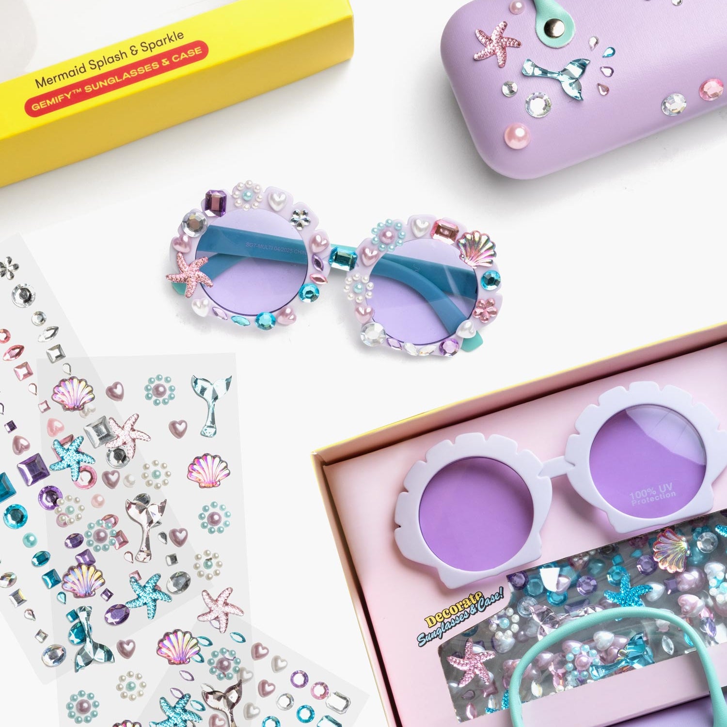 Gemify Sunglasses and Case (Mermaid Splash and Sparkle)