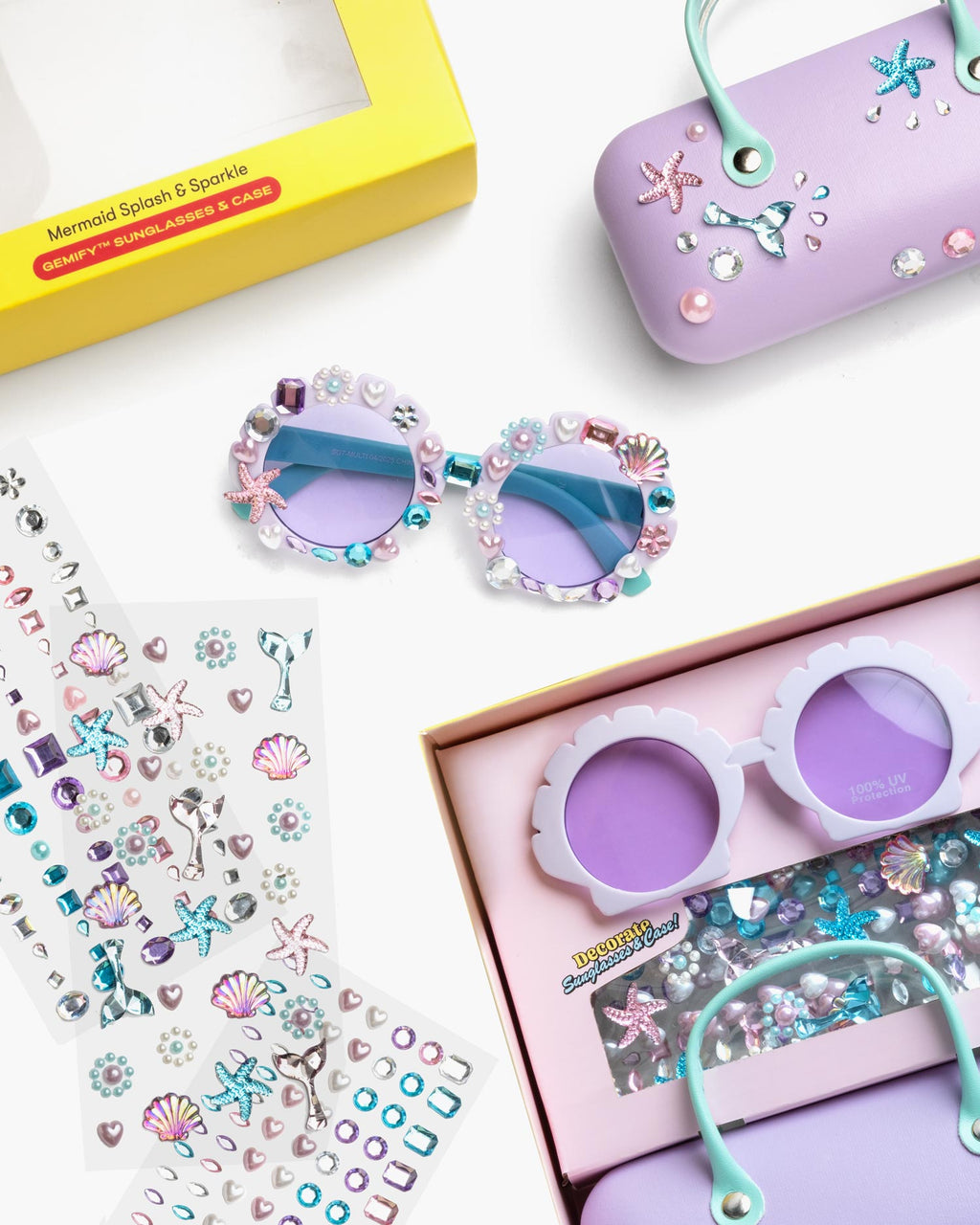 Gemify Sunglasses and Case (Mermaid Splash and Sparkle)