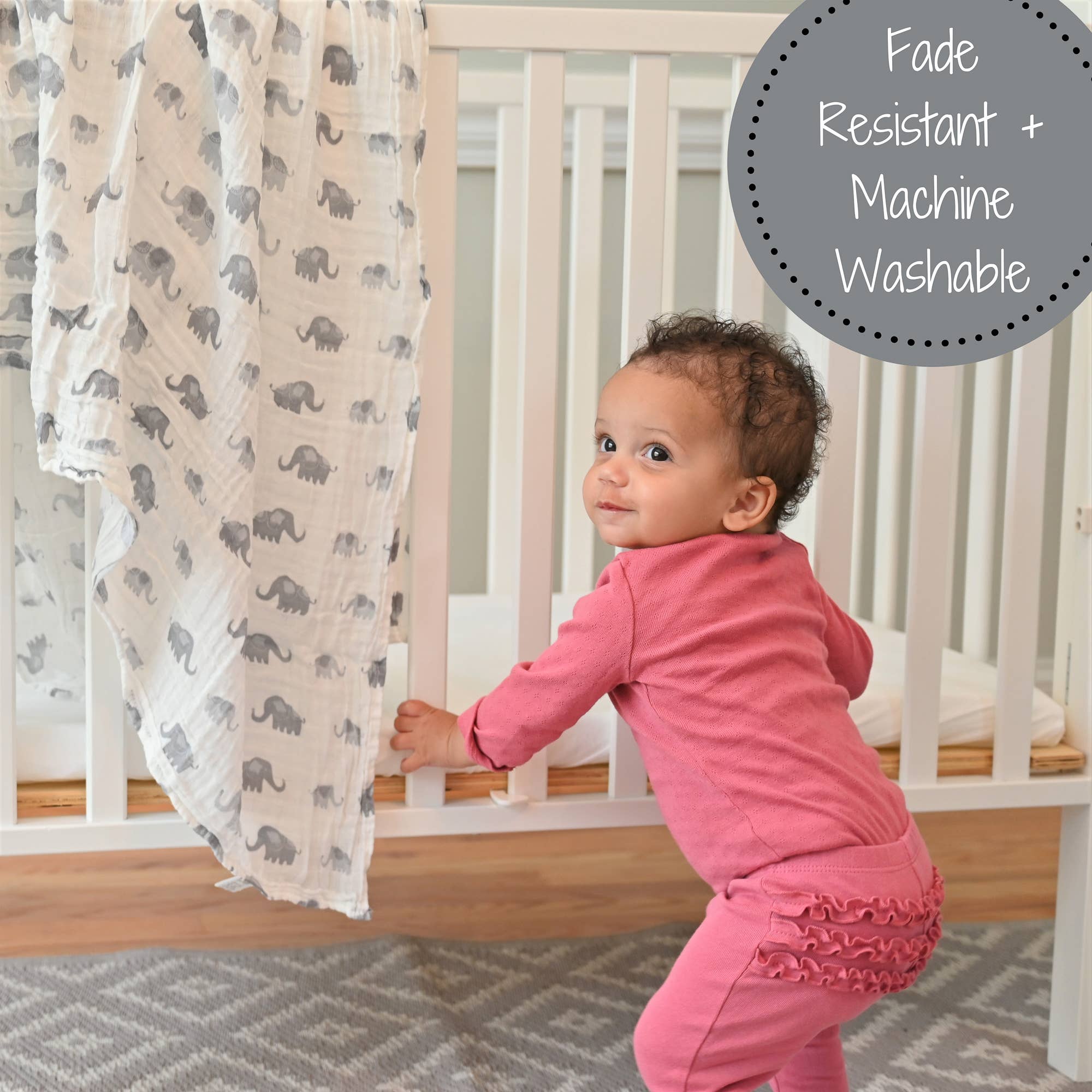 Muslin Swaddle Blanket (Elephantastic)