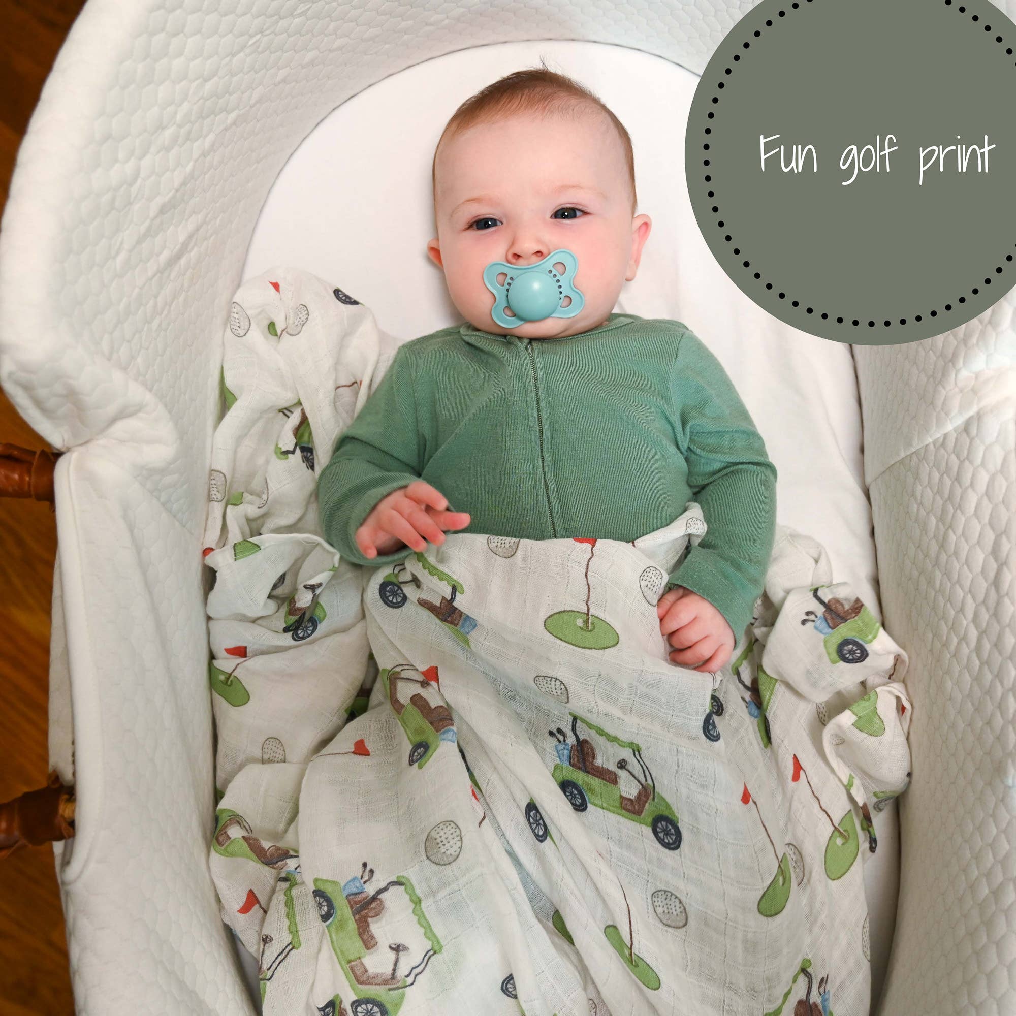 Muslin Swaddle Blanket (Golf A Round)
