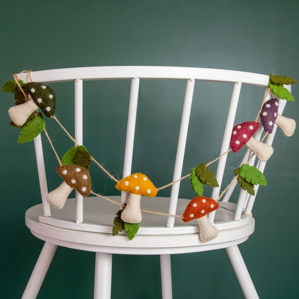 Spotted Mushroom Felt Garland