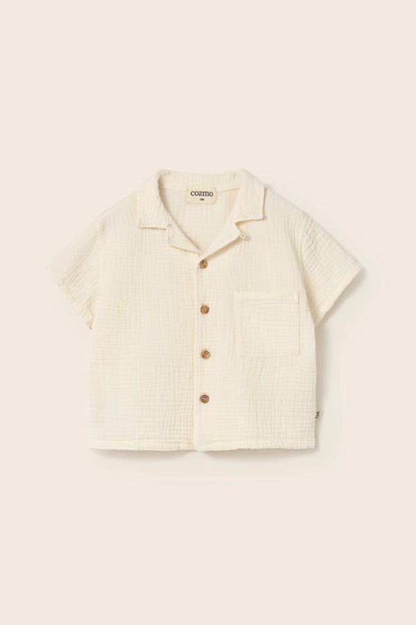 Soft Gauze Cotton Shirt (Ivory)