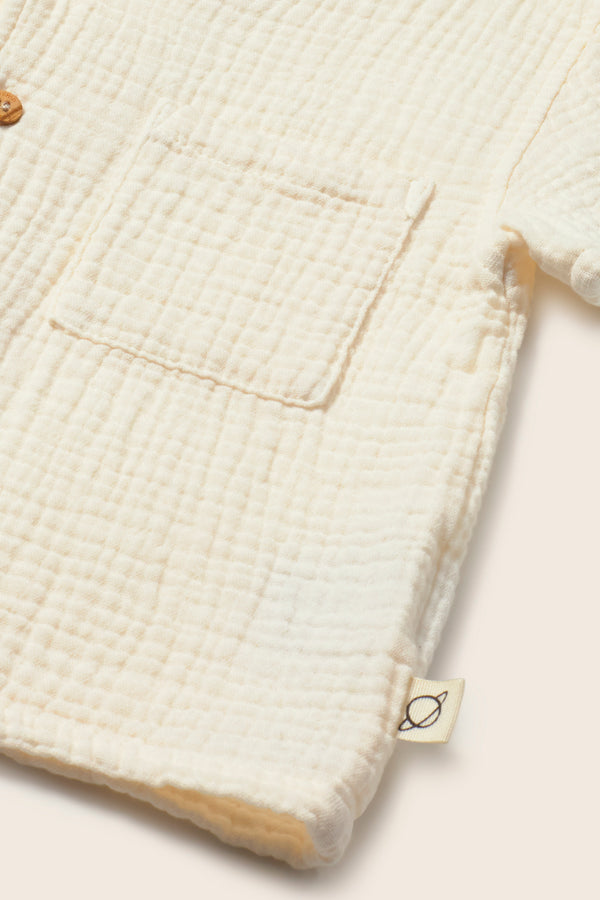 Soft Gauze Cotton Shirt (Ivory)
