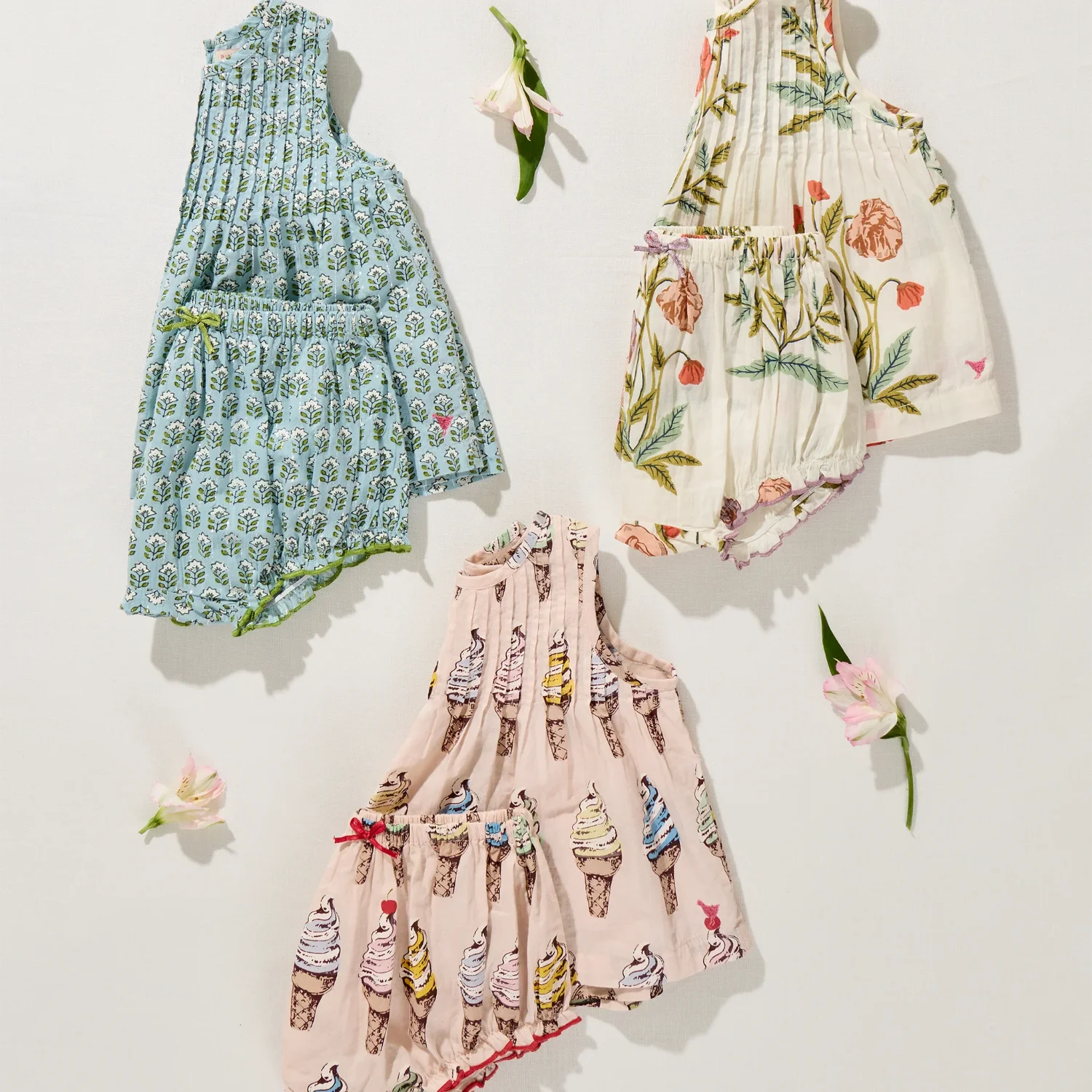 Baby Girls Jaipur 2-Pc Set (Blue Prairie Block Print)