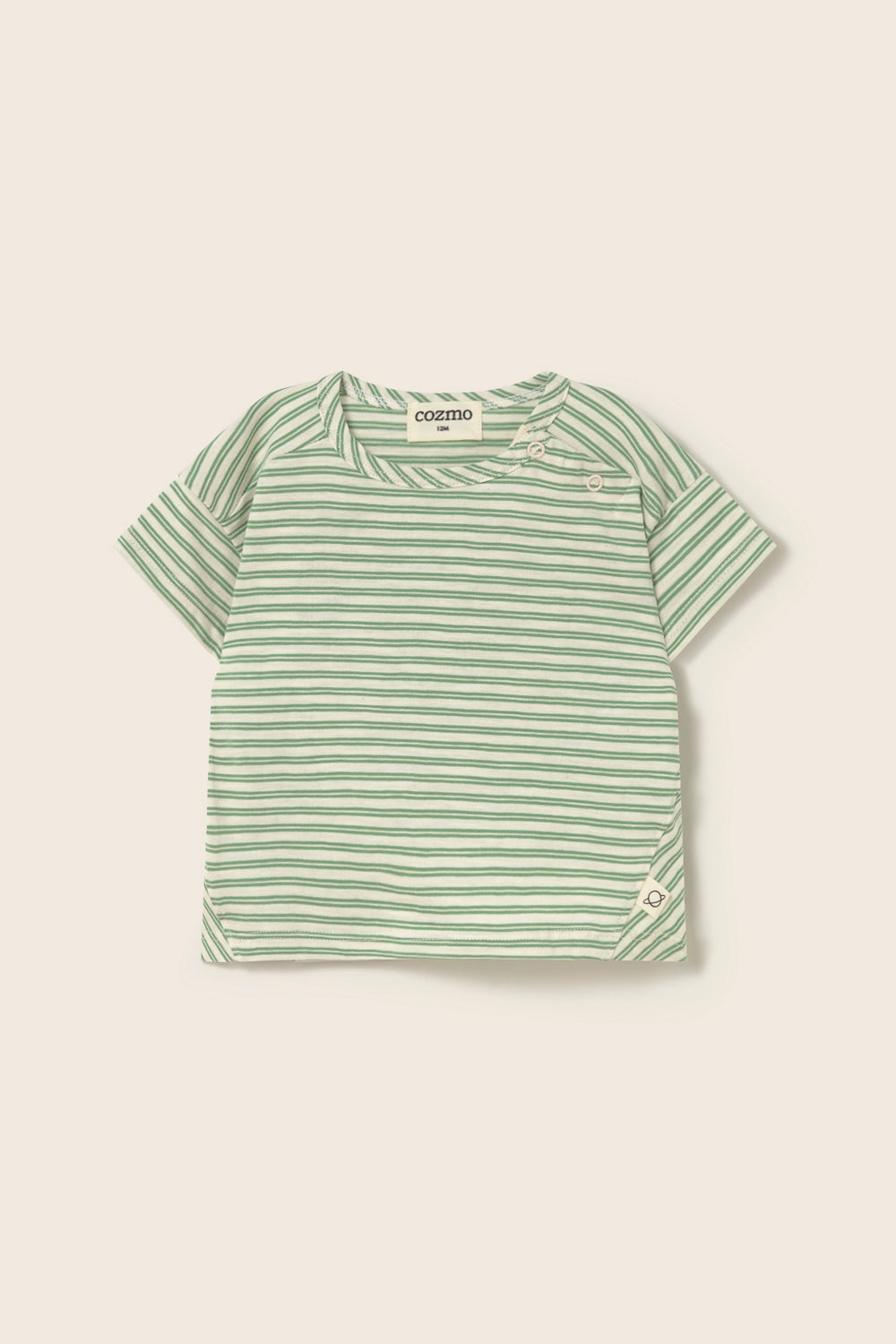Striped Slub Cotton T-Shirt (Green)