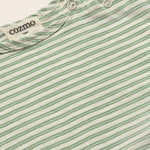Striped Slub Cotton T-Shirt (Green)
