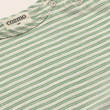 Striped Slub Cotton T-Shirt (Green)