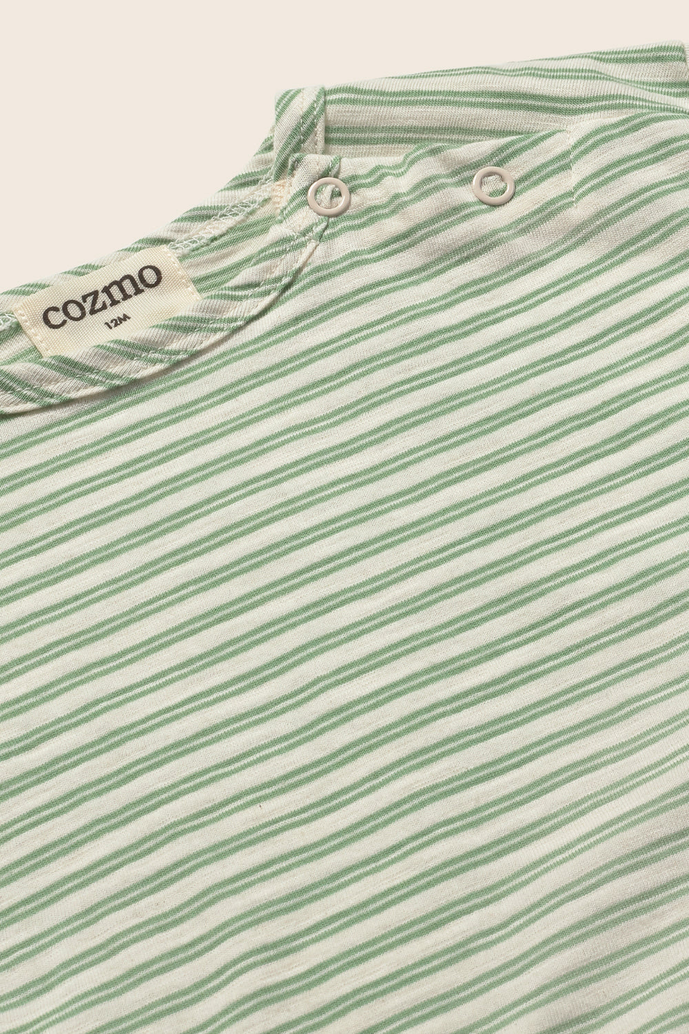 Striped Slub Cotton T-Shirt (Green)