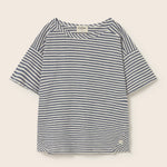 Striped Slub Cotton T-Shirt (Navy)
